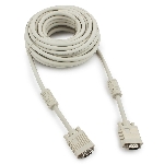 Кабель Gembird/Cablexpert VGA Premium, 15M/15M, 10м, серый, тройной экран, феррит.кольца