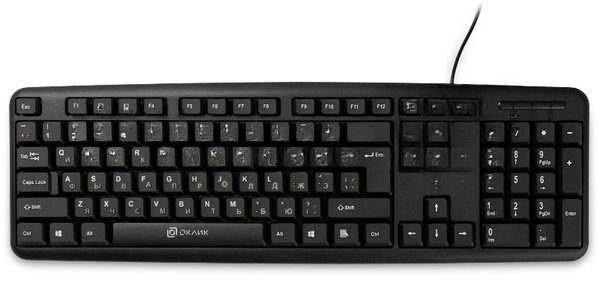 Клавиатура проводная Oklick 130M, USB, черный
