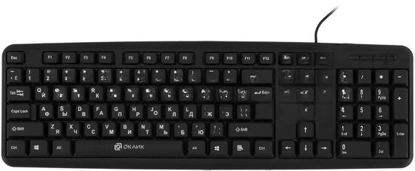 Клавиатура Oklick 180M проводная, USB Type-A, чёрный