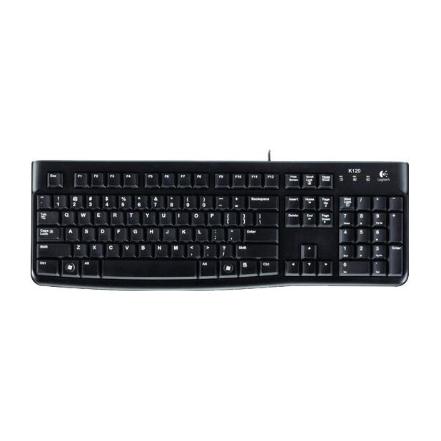 Клавиатура проводная Logitech K120 for business, USB черный (заводская гравировка)