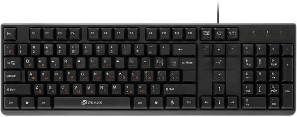 Клавиатура Oklick 100M HW3 проводная, USB Type-A, чёрный