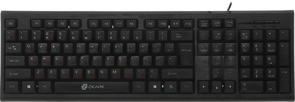 Клавиатура проводная Oklick 120M, USB, черный