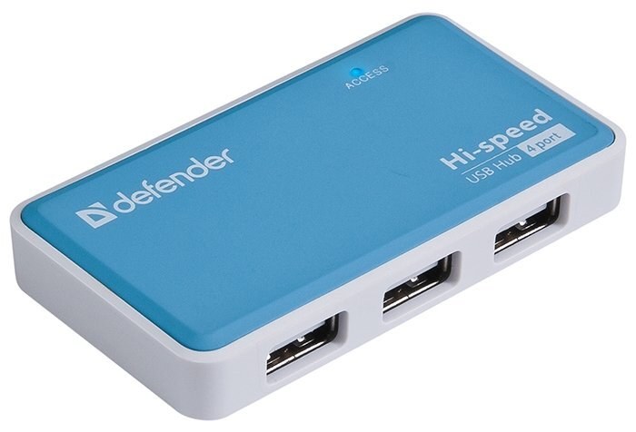 Концентратор USB Defender Quadro Power, USB, адаптер/через USB, блок питания