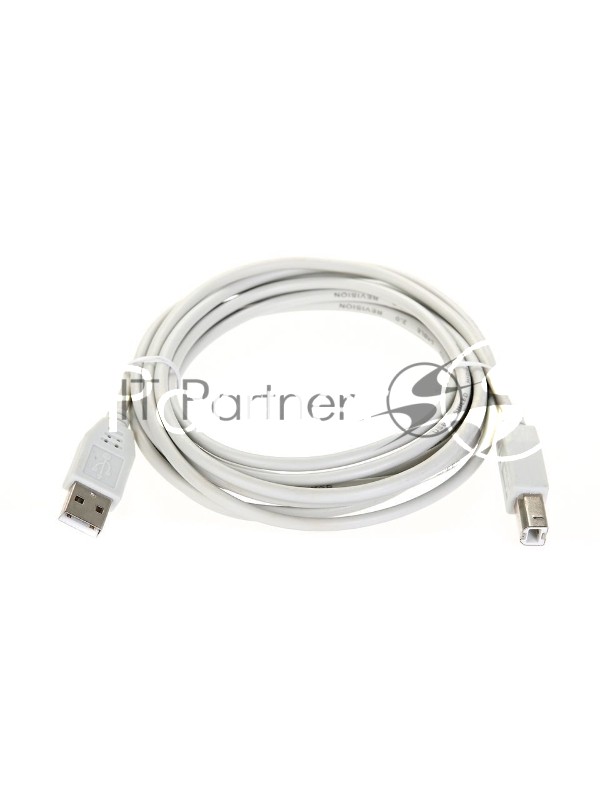 Кабель AM/BM USB2.0 3м Telecom USB 2.0 A-->B 3.0m, белый/серый, TC6900-3.0M