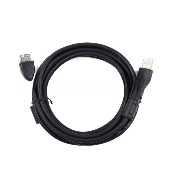 Кабель Gembird/Cablexpert USB 2.0 Pro AM/AF, 3м, экран, 2феррит.кольца, черный, пакет