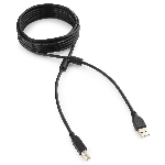Кабель Gembird/Cablexpert USB 2.0 Pro, AM/BM, 4.5м, экран,2феррит.кольца, черный, пакет