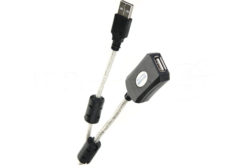 Кабель удлинитель Aopen активный ACU823-15M, USB2.0-repeater AM/AF 15м