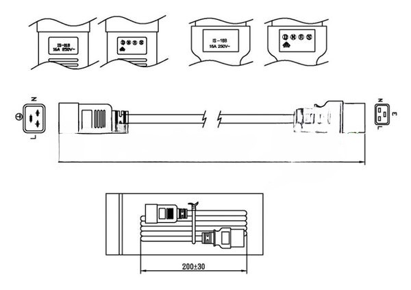 Кабель Hyperline PWC-IEC19-IEC20-1.8-BKКабель питания IEC 320 C19 - IEC 320 C20 (3x1.5), 1.8 м