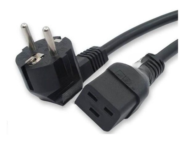 Кабель питания Hyperline PWC-IEC19-SHM-1.8-BK (Shucko+C19) (3x1.5), 1.8м