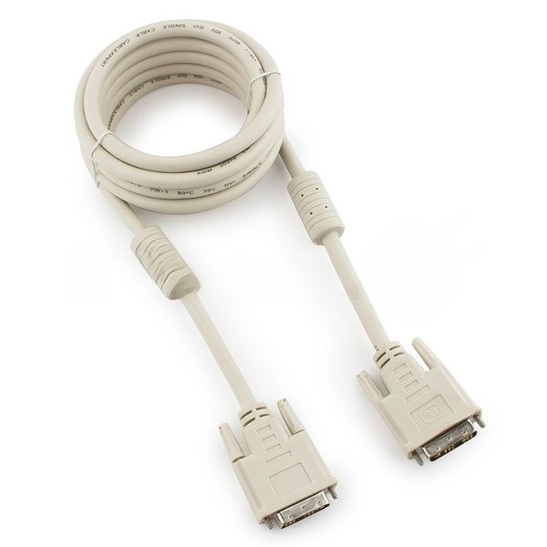 Кабель DVI-D single link Gembird, 3м, 19M/19M экран, феррит.кольца, пакет