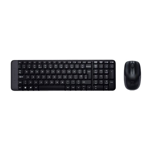 Комплект клавиатура+мышь Logitech MK220 беспроводной, USB, 1000 DPI, чёрный