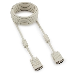 Кабель Gembird/Cablexpert VGA Premium, 15M/15M,5.0м, серый, тройной экран, феррит.кольца