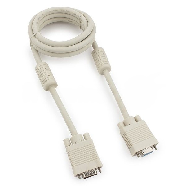 Кабель Gembird удлинитель VGA Premium,1.8м,15M/15F,тройн. экран,феррит. кольца,пакет
