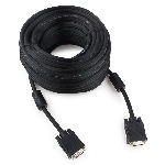 Кабель Gembird/Cablexpert VGA Premium, 15M/15M, 20м, черный, тройной экран,феррит.кольца