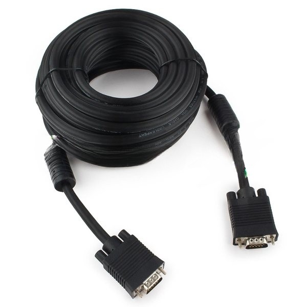 Кабель Gembird/Cablexpert VGA Premium, 15M/15M, 10м, черный, тройной экран, феррит.кольца