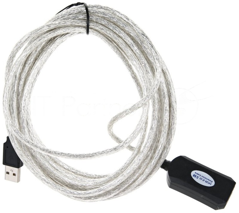 Кабель VCOM VUS7049-5M USB2.0-repeater, удлинительный активный Am-->Af 5м