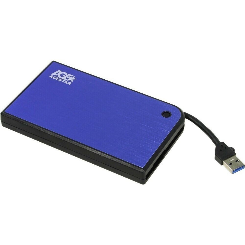 Внешний корпус для HDD/SSD AgeStar 3UB2A14 SATA II пластик/алюминий синий 2.5"