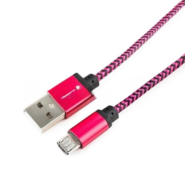 Кабель Gembird USB 2.0 Cablexpert AM/microBM 5P, 1м, нейлоновая оплетка, алюминиевые разъемы, фиолетовый, пакет