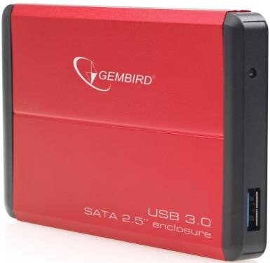 Внешний корпус 2.5" Gembird EE2-U3S-2, красный, USB 3.0, SATA
