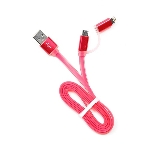 Кабель USB2.0 Cablexpert CC-mAPUSB2pk1m, AM/microBM 5P - iPhone lightning, 1м, комбо кабель, алюминиевые разъемы, розовый, блистер