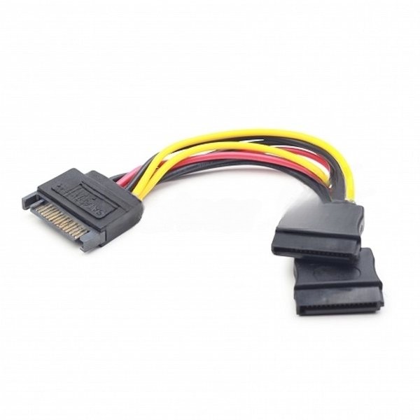 Кабель питания SATA Cablexpert CC-SATAM2F-01, 15pin (M)/2x15pin(F), на 2 SATA устр, 15 см