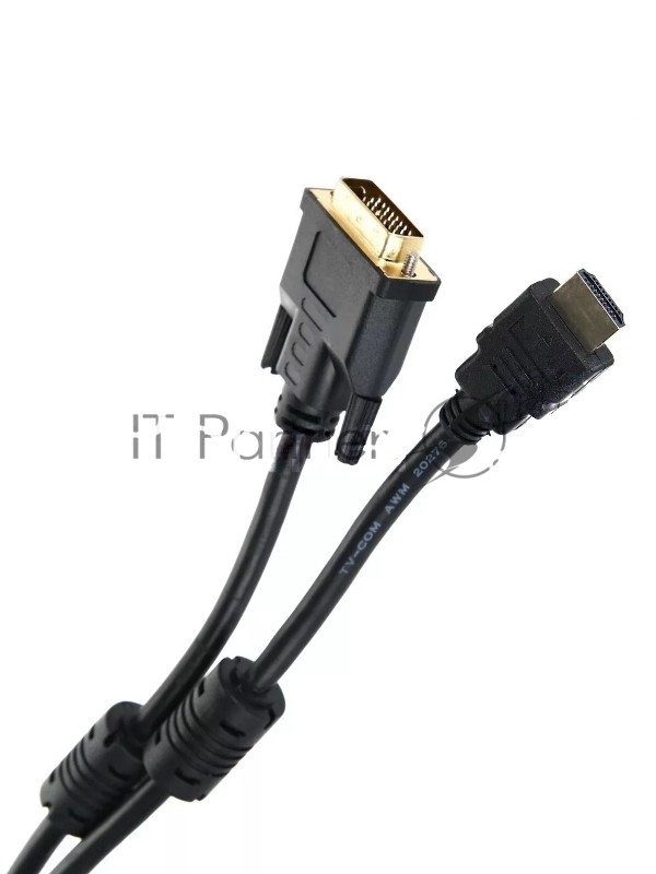 Кабель HDMI to DVI-D (19M -25M) 2м, TV-COM, 2 фильтра LCG135F-2M