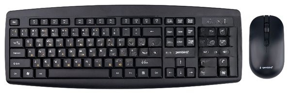 Комплект клавиатура+мышь Gembird KBS-8000 беспроводной, USB, 1600 DPI, чёрный