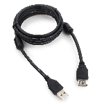 Кабель Cablexpert USB2.0 Pro CCF2-USB2-AMAF-6, AM/AF, 1.8м, экран, 2феррит.кольца, черный, пакет