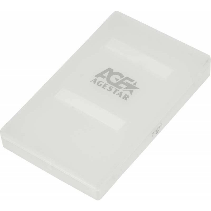 Контейнер для HDD AgeStar Внешний корпус 2.5" SATA HDD/SSD AgeStar SUBCP1 (WHITE) USB 2.0, пластик, белый, безвинтовая конструкция