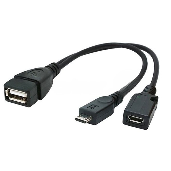 Кабель USB2.0 OTG Cablexpert A-OTG-AFBM-004 USBAF/MicroBM, 0.15м, с доп питанием, пакет