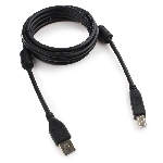 Кабель USB2.0 Pro Cablexpert CCF2-USB2-AMBM-6, AM/BM, 1.8м, экран, 2феррит.кольца, черный, пакет