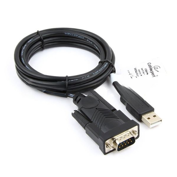Конвертер USB->SERIAL Cablexpert UAS-DB9M-02 AM/DB9M, 1,5 м, PL2303TA, WinXP-Win8, черный, пакет