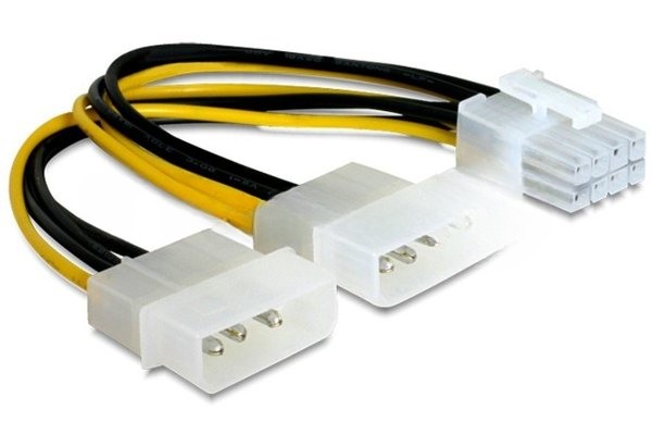 Разветвитель питания Gembird CC-PSU-81, 2хMolex->PCI-Express 8pin, для подключения в/к PCI-Е (8pin) к б/п ATX