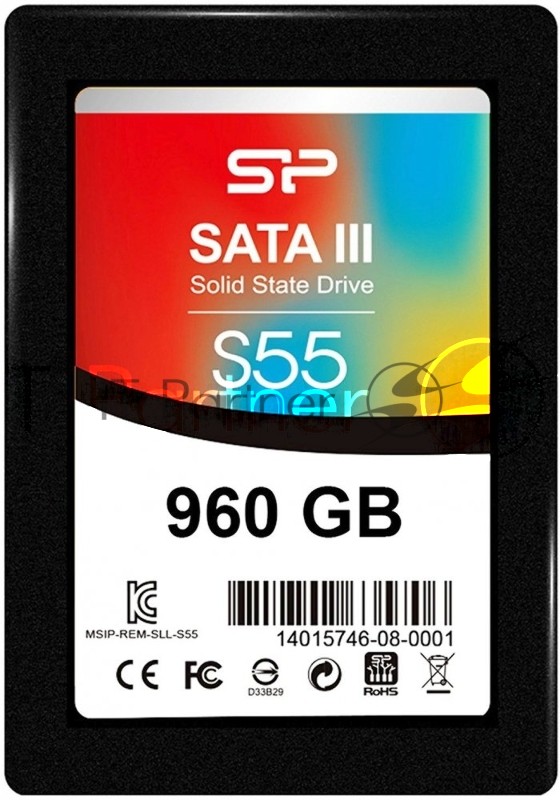 Накопитель SSD SiliconPower Slim S55, 960Gb, SATA, 2.5", R/W 540/480