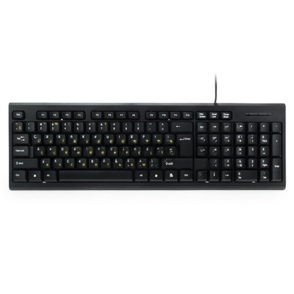 Клавиатура проводная Гарнизон GK-120, USB, черный, поверхность- карбон