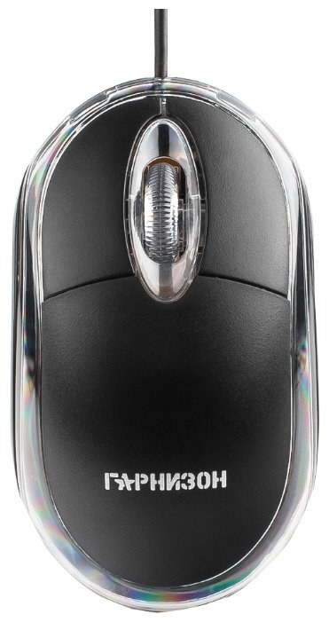 Мышь проводная Гарнизон GM-100 черный, 1000 dpi, USB, кнопки - 3