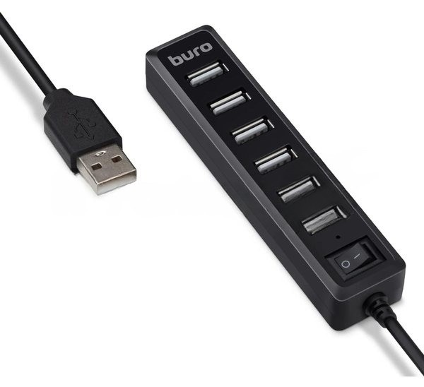 USB-концентратор Buro BU-HUB7-1.0-U2.0, USB 2.0, USB 7 портов, USB