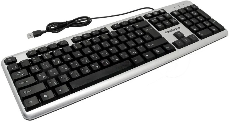 Клавиатура проводная ExeGate LY-401 (EX264086RUS), USB, серебристый
