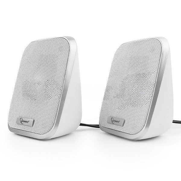 Акустическая система 2.0 Gembird SPK-100-W, белый, 6 Вт, регулятор громкости, USB-питание
