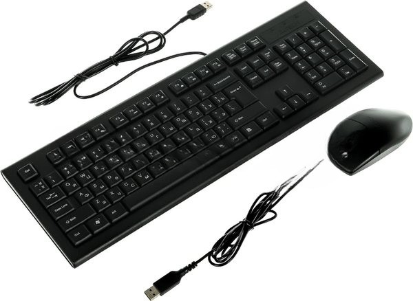 Комплект клавиатура+мышь A4Tech KR-8520D проводной, USB, 1200 DPI, чёрный