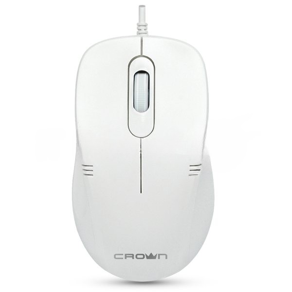 Мышь проводная Crown CMM-502 белый, 1000 dpi, USB, кнопки - 3