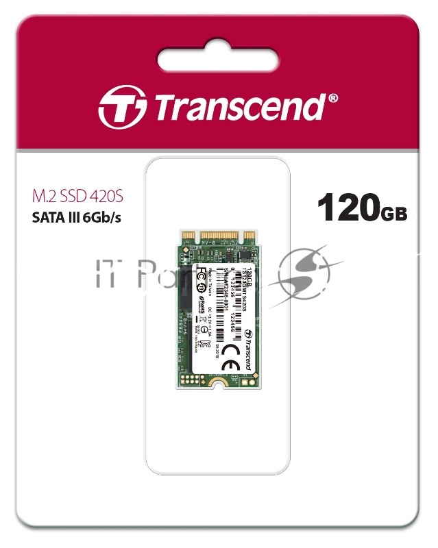 Накопитель SSD M.2 Transcend 120Gb MTS420 (SATA3, up to 560/340MBs, 85000 IOPs, 3D TLC, 22х42мм) TS120GMTS420S