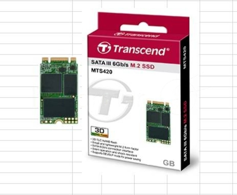 Накопитель SSD 240GB Transcend MTS420, 3D NAND, M.2[R/W - 560/500 MB/s]