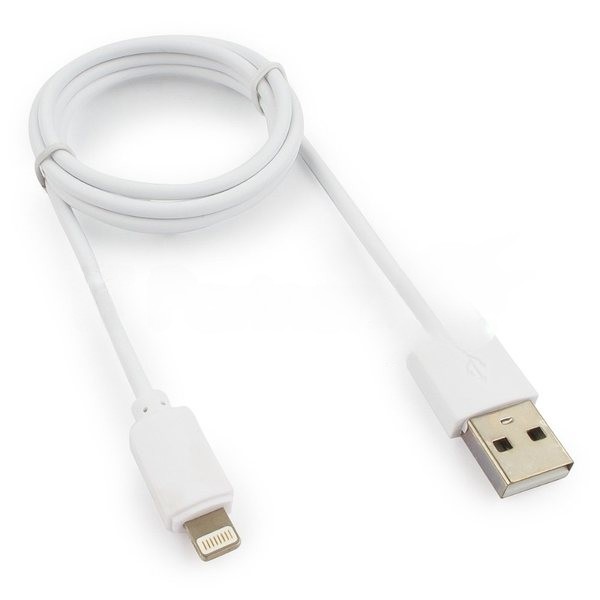 Кабель USB Гарнизон GCC-USB2-AP2-1M-W AM/Lightning, для iPhone5/6/7, IPod, IPad, 1м, белый, пакет