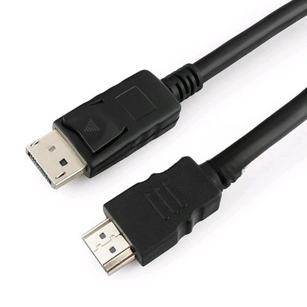 Кабель Cablexpert DisplayPort->HDMI, 7.5м, 20M/19M, черный, экран, пакет 