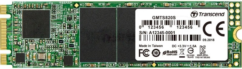 Накопитель SSD 480GB Transcend MTS820, 3D NAND, M.2, SATA III [R/W - 560/520 Mb/s]
