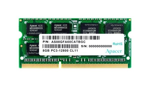 Оперативная память Apacer, DDR3, 8GB (1x8GB), 1600MHz, CL11, SO-DIMM