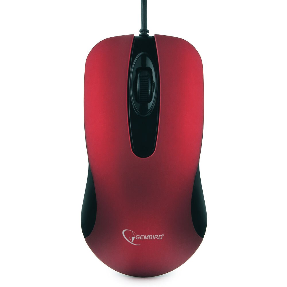 Мышь проводная Gembird MOP-400-R красный, 1000 dpi, USB, кнопки - 3