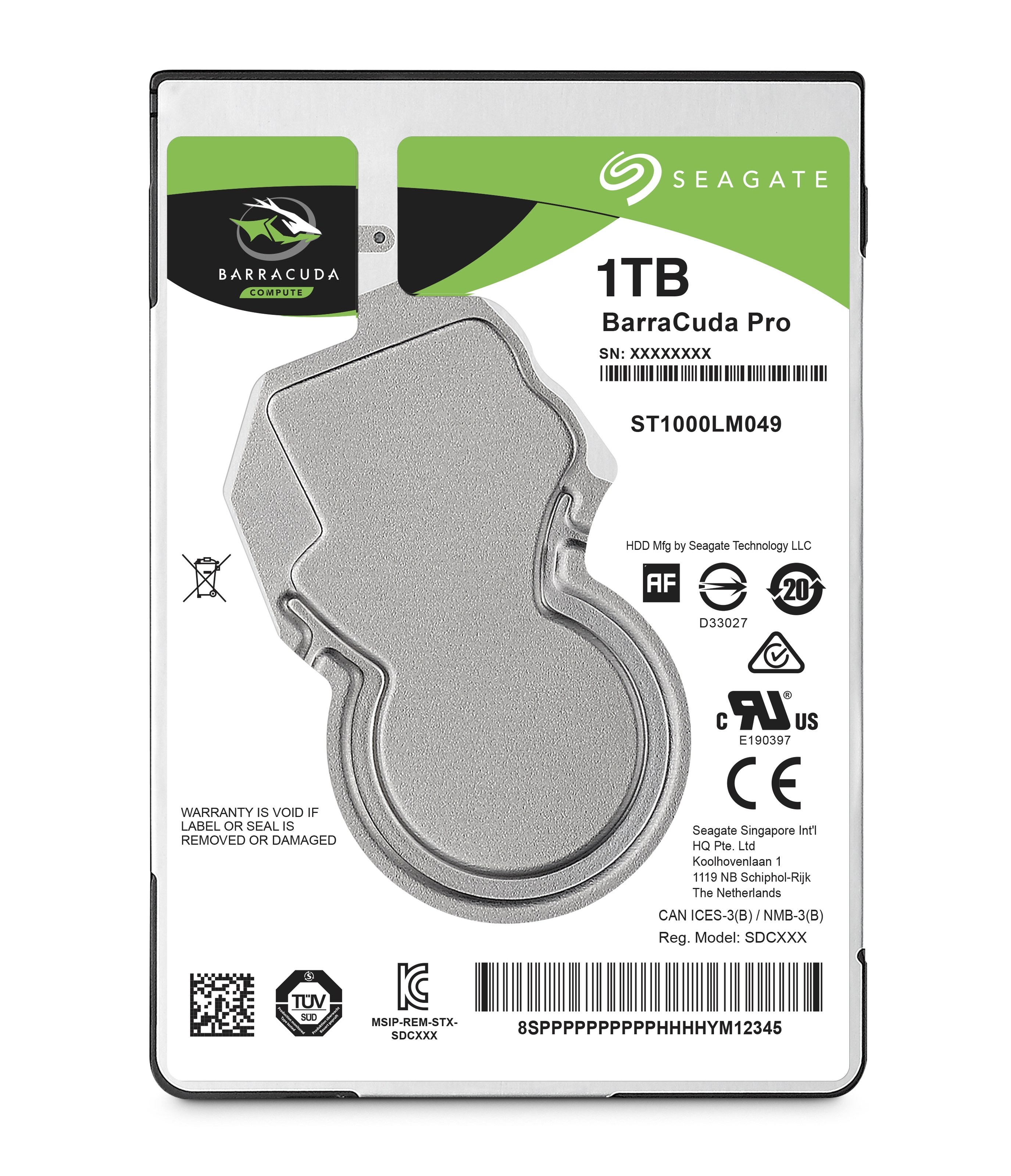 Жесткий диск Seagate HDD Mobile Barracuda25 Guardian (2.5'/ 1Tb/ SATA 6Gb/s/ rmp 7200)