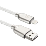 Кабель USB ACD-Allure Lightning - USB-A Кожа, 1м, белый